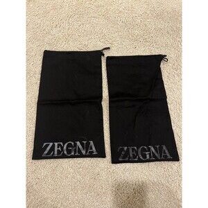 Zegna Black Drawstring Dust Bags 15"x9” Accessory Shoe Protectors Lot of 2